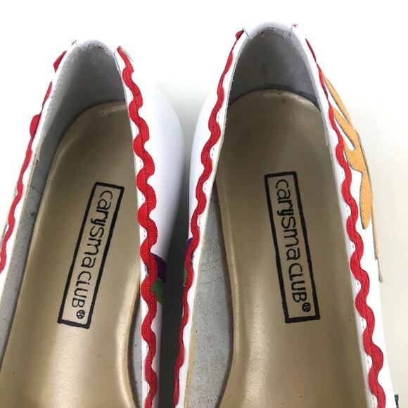 Vintage 80s Carysma Club Fun White Summer Flats - Picture 8 of 8